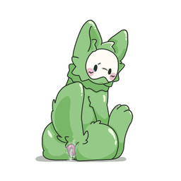 anus bodily_fluids cum cum_in_ass cum_inside feral genital_fluids green_body leaking_cum male raised_tail simple_background sitting slime_pup_(kaiju_paradise) solo tail tears white_background young young_feral artbyitzo kaiju_paradise roblox gootraxian slime_pup 1:1 2023 hi_res