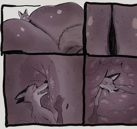alternate_view ambiguous_gender anal anal_vore anthro anus between_buttocks big_anus big_butt biped butt duo ears_back ears_up extreme_size_difference fluffy fluffy_tail fur grimace head_first head_in_anus huge_butt internal internal_anal licking oral pivoted_ears raised_tail rimming sex simple_background size_difference submissive tail tongue vore jojobiz disney zootopia nick_wilde canid canine fox mammal red_fox true_fox comic hi_res monochrome