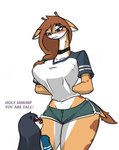 anthro big_breasts breasts duo female small_waist tall thick_thighs wide_hips pace-maker helluva_boss brooklyn_(pace-maker) octavia_(helluva_boss) giraffe giraffid mammal original_character