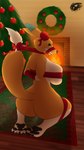 angry anthro big_breasts big_butt breasts butt chimney christmas_decorations christmas_gift christmas_ornament christmas_present christmas_tree female fire floor fur gift gift_wrapped holidays looking_at_viewer plant showing_teeth solo tree wood wood_floor yellow_body yellow_fur mike_santos bandai_namco christmas digimon digimon_(species) renamon 9:16 hi_res