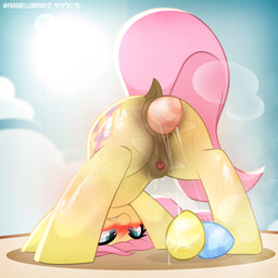 anal_oviposition animal_genitalia animal_vulva anus bodily_fluids butt easter_egg egg equine_anus equine_genitalia equine_vulva female feral genital_fluids genitals hair holidays light oviposition puffy_anus solo spread_legs spreading sunlight sweat tail vulva wings parabellumpony easter friendship_is_magic hasbro my_little_pony mythology fluttershy_(mlp) equid equine horse mammal mythological_creature mythological_equine pegasus pony 1:1 hi_res