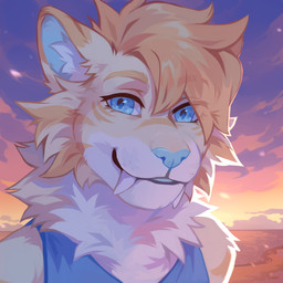 ambiguous_gender anthro beach blue_clothing blue_eyes blue_topwear clothed clothing detailed_background eyelashes fangs front_view fur glistening glistening_eyes hair inner_ear_fluff looking_at_viewer multicolored_body multicolored_fur orange_body orange_fur orange_hair outside seaside solo teeth topwear tuft unsigned water white_body white_fur white_inner_ear_fluff yellow_body yellow_fur corzh77 felid mammal 1:1 absurd_res bust_portrait detailed hi_res icon portrait
