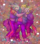 ambiguous_gender anthro clothed clothing cuddling eyes_closed eyewear fully_clothed glasses group holding_partner laying_on_grass size_difference trio chimeracocks sparklecare evelyn_ill scrap_piper slite_li_ill canid canine canis domestic_cat domestic_dog esper felid feline felis fennec_fox fox hybrid mammal murid murine rat rodent true_fox 2025 absurd_res hi_res female_(lore) male_(lore) sibling_(lore) trans_(lore) trans_woman_(lore)