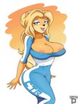 anthro areola areola_slip bedroom_eyes big_breasts blonde_hair blue_eyes breasts bulging_breasts cleavage cleavage_overflow clothed clothing eyeshadow female hair happy huge_breasts lips makeup narrowed_eyes nipple_slip nipples open_mouth seductive solo wardrobe_malfunction smash-d activision crash_bandicoot_(series) crash_team_racing_(series) crash_team_racing_nitro-fueled isabella_bandicoot bandicoot mammal marsupial hi_res