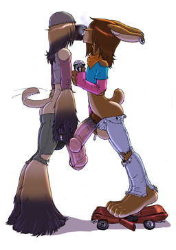4_toes 5_fingers anthro anthro_on_anthro arm_warmers armwear balls big_balls big_penis biped black_body black_fur blue_bottomwear blue_clothing blue_jeans blue_pants blue_shirt blue_topwear bottomwear brown_body brown_fur brown_hair brown_pubes butt car car_destruction cigarette clothed clothed_anthro clothed_male clothing coffee_cup container countershade_face countershade_feet countershade_fur countershade_tail countershade_torso countershading crushed_car cup denim denim_bottomwear denim_clothing destruction duo ear_piercing ear_ring erection facial_piercing feet fingers foreskin fur genitals glans gradient_penis grey_bottomwear grey_clothing grey_pants hair hair_over_eye hair_over_eyes holding_cigarette holding_coffee_cup holding_container holding_cup holding_object huge_balls huge_penis humanoid_hands interspecies jeans kerchief kissing long_ears long_hair macro macro_anthro macro_male macro_on_macro male male/male male_anthro multicolored_body multicolored_fur multicolored_hair neckerchief neckwear nose_piercing nose_ring orange_kerchief orange_neckerchief pants penis piercing pink_arm_warmers pink_armwear pink_clothing pink_glans pink_penis plantigrade pubes retracted_foreskin ring_piercing septum_piercing septum_ring shirt short_tail side_view simple_background standing standing_on_car tail tail_motion tailwag tan_body tan_fur tan_inner_ear toes topwear torn_bottomwear torn_clothing torn_jeans torn_pants torn_shirt torn_topwear two_tone_body two_tone_fur two_tone_hair vehicle vehicle_destruction vein veiny_penis white_background gideon grind_(gideon) afghan_hound canid canine canis domestic_dog hunting_dog lagomorph leporid mammal rabbit sighthound digital_drawing_(artwork) digital_media_(artwork) full-length_portrait hi_res portrait