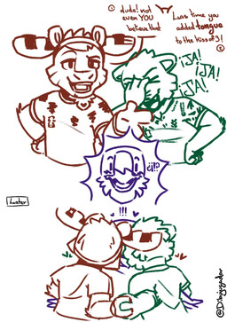 anthro antlers blue_line_art blush blush_lines bottomwear clothing confusion crossed_arms dialogue gloves green_line_art group hand_hold hand_holding handwear horn kiss_on_lips kissing laugh looking_at_another male male/male red_line_art shorts shy simple_background skeptical smile smiling_at_viewer smirk smirking_at_viewer soccer soccer_jersey soccer_player soccer_uniform sport sportswear surprised text three_way_kiss throuple trio unconvinced uniform white_background wing_fingers dibujugador fifa clutch_(fifa) maple_(fifa) zayu_(fifa) accipitrid accipitriform avian bald_eagle bird deer eagle felid jaguar mammal moose new_world_deer pantherine sea_eagle colored_line_art english_text hi_res