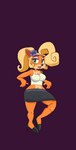 biker_girl female makeup plantigrade raised_heel simple_background solo kribosuprahstah activision crash_bandicoot_(series) coco_bandicoot bandicoot mammal marsupial absurd_res hi_res