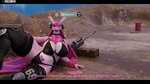 anthro big_breasts bikini breasts clothed clothing crate dialogue dirt earmuffs female fur gun heart_symbol looking_at_viewer master noticing oil_drum open_mouth outside pink_body ranged_weapon rifle sniper_rifle solo swimwear talking_to_viewer text thick_thighs two-piece_swimsuit weapon wide_hips thez3nith palworld pocketpair lovander_(mayosplash) lovander pal_(species) 16:9 3d_(artwork) blender_(artwork) digital_media_(artwork) english_text hi_res subtitled widescreen