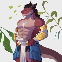5_fingers abs anthro armor aztec_clothing bandage bottomwear chest_markings clothing countershade_tail countershading fingers glowing glowing_markings hands_on_waist horn loincloth long_tail male markings muscular muscular_anthro muscular_male pecs solo spikes spikes_(anatomy) standing tail vambrace hllwwes mythology dragon mythological_creature mythological_scalie scalie 1:1 hi_res