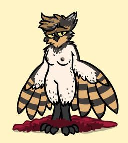 anthro beak bedroom_eyes bottomless breasts brown_body brown_feathers claws clothed clothing coat coat_only feathers featureless_crotch feet female fur_coat grey_body grey_feathers greying_hair hair half-closed_eyes looking_at_viewer mature_anthro mature_female narrowed_eyes nipples non-mammal_breasts non-mammal_nipples nude presenting presenting_breasts seductive semi-anthro simple_background small_breasts smile solo talons toes topwear topwear_only undressing white_body white_feathers winged_arms wings yellow_eyes bizart elaine_(bizart) avian bird owl pygmy_owl true_owl 2026 aliasing digital_media_(artwork) hi_res