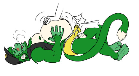 5_fingers anthro baseball_cap belly belly_rub big_belly bloated blush bodily_fluids briefs bulge clothed clothing cum cum_in_clothing cum_in_underwear cum_through_clothing cum_through_underwear disembodied_hand duo ejaculation erection erection_under_clothing eyes_closed fingers fur genital_fluids green_body green_fur hand_on_belly handjob handjob_through_clothing hat headgear headwear male navel nipples overweight overweight_male penile sex simple_background solo_focus stuffing tenting underwear wet wet_clothing wet_underwear white_background yellow_clothing yellow_underwear verzisphere haplorhine mammal monkey primate