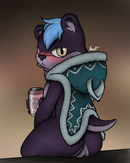alcohol anthro beverage blush cider clothing drunk duo fur hair holding_object looking_at_viewer male nude perineum simple_background smile substance_intoxication geno28 kurt_the_thunderfloof alien domestic_cat felid feline felis mammal 2018 4:5 digital_media_(artwork) signature