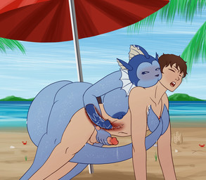 anal anal_penetration anthro anthrofied beach duo female female_penetrating female_penetrating_male handjob handjob_while_penetrating male male/female male_penetrated object_in_ass pegging penetration penile pokemorph sex sex_toy sex_toy_in_ass sex_toy_insertion strapon toying_partner x-ray_view rawarr nintendo pokemon dylan_(gammainks) valerie_(gammainks) eeveelution generation_1_pokemon human mammal pokemon_(species) vaporeon 2d_animation animated frame_by_frame hi_res