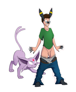 anthro balls biped biped_to_quadruped black_body black_fur black_nose black_paws bottomwear bottomwear_down claws clothed clothing denim denim_bottomwear denim_clothing digitigrade duo ear_expansion ear_markings expansion exposed facial_markings feral fur fur_growth gender_transformation genitals glowing glowing_eyes growth head_markings human_to_feral jeans looking_down magic magic_user male markings motion_lines mtf_transformation pants pants_down partially_clothed paws penis pink_body pink_ears pink_fur pink_paws pink_tail plantigrade plantigrade_to_digitigrade quadruped shirt shocked shrinking simple_background size_transformation species_transformation striped_markings stripes t-shirt tail thick_thighs topwear transformation underwear underwear_down white_background wide_hips yellow_markings tomek1000 nintendo pokemon tomek1000_(character) eeveelution espeon generation_2_pokemon pokemon_(species) umbreon 2019 hi_res