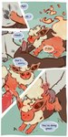 1:2 bestiality blush bodily_fluids comic dialogue dripping eeveelution english_text erection feral fire flaming_tail flareon floofyskydraws fur generation_1_pokemon genital_fluids genitals hi_res holding_butt human human_on_feral humanoid_genitalia humanoid_penis interspecies looking_at_another male male/male male_feral male_human male_on_feral mammal nintendo orange_body orange_fur paws penis pokemon pokemon_(species) pokemon_speak pokephilia precum precum_drip raised_paw simple_background size_difference smaller_feral smoke tail temperature_play text through_clothing yellow_body yellow_fur