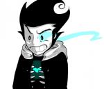 alternate_species black_hair bone cosplay glowing glowing_eyes hair heart_symbol male not_furry rib_cage simple_background smile solo white_background unknown_artist don't_starve klei_entertainment undertale undertale_(series) sans_(undertale) wilson_percival_higgsbury humanoid undead zombie crossover