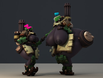 anthro areola big_breasts big_butt breasts butt crossgender duo erect_nipples female huge_breasts huge_butt hyper hyper_breasts machine nipples nude simple_background thick_thighs weapon wide_hips anthroanim blizzard_entertainment overwatch bastion_(overwatch) omnic robot 2017 3d_(artwork) 4:3 digital_media_(artwork)