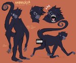 censor_bar expressions female feral nude solo text thumbless spoonfayse naranjilla atelid haplorhine mammal monkey new_world_monkey primate spider_monkey english_text hi_res model_sheet