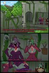 black_border border breasts clothing crown dialogue dress female group headgear outside simple_background text trio dongwongtang nintendo pokemon gardevoir generation_3_pokemon pokemon_(species) 2020 comic