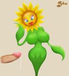 big_breasts bodily_fluids breasts cum cum_string disembodied_penis duo erection female female_focus flower genital_fluids genitals glans green_eyes humanoid_genitalia humanoid_penis lips looking_at_viewer male male/female navel not_furry nude penis plant simple_background solo_focus sunflower thick_lips wide_hips flowerfondler conker's_bad_fur_day rareware miss_sunflower elemental_creature elemental_humanoid flora_fauna flower_creature flower_humanoid humanoid plant_humanoid hi_res