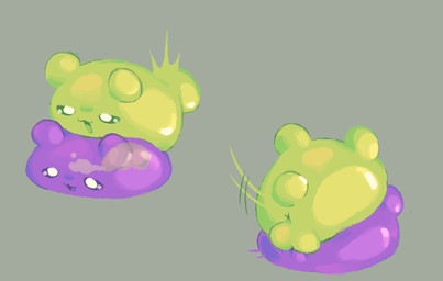 bodily_fluids chibi cum cum_in_goo cum_inside duo female female_feral female_penetrated feral genital_fluids genitals green_body male male/female male_feral male_penetrating male_penetrating_female penetration purple_body sex translucent translucent_body vulva clockstops3am conditional_dnp fetipets goo_creature slime_(blob) hi_res