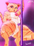 anthro breasts countershading female genitals nipples nude pole pose pussy solo stripper_pole tongue tongue_out darioriz tiktok tito_lizzardo_and_catty_b tiger_lily_(tito_lizzardo) domestic_cat felid feline felis mammal 3:4 pinup