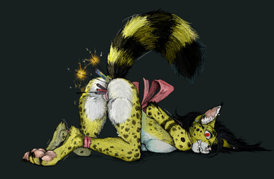 anthro bdsm bondage bound female fireworks forced genitals nude pain rape scared sex solo vaginamite drmax jeffusherb felid feline mammal serval hi_res