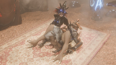 2_toes 3_fingers 3_toes 4_fingers abdominal_bulge anal anal_penetration anthro anthro_dominating_humanoid anthro_dominating_male anthro_penetrated armor ball_size_difference balls blue_eyes bottomless clothed clothing digitigrade dominant dominant_anthro duo energy_sword energy_weapon erection face_covered feet fingers genitals glowing glowing_eyes headgear helmet humanoid_genitalia humanoid_on_anthro humanoid_penetrating humanoid_penetrating_anthro humanoid_penetrating_male humanoid_penis interspecies larger_sub looking_pleasured male male/male male_on_anthro male_on_humanoid male_penetrated male_penetrating male_penetrating_anthro male_penetrating_male mandibles melee_weapon obscured_penetration on_bottom on_top penetration penile penile_penetration penis penis_in_ass power_bottom reverse_cowgirl_position rug sex size_difference smaller_anthro smaller_penetrated submissive sword toes tongue tongue_out weapon synca pickle_juice_(modeler) halo_(series) microsoft xbox_game_studios blackwatch alien avian humanoid kig-yar sangheili scalie t'vaoan 16:9 3d_(artwork) colored digital_media_(artwork) hi_res widescreen