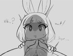 clitoris female genitals imminent_sex kemono looking_at_viewer pussy solo worried_face annmaren thedeirdre96 ann_maren_(annmaren) ann_maren_(thedeirdre96) ailurid animal_humanoid humanoid hybrid lagomorph leporid mammal rabbit red_panda monochrome