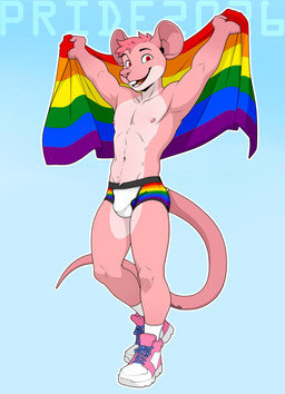 anthro arms_outstretched athletic athletic_anthro athletic_male belly big_ears biped black_eyebrows black_text blue_shoelaces blue_text briefs buckteeth bulge claws clothing countershade_body countershade_face countershade_fur countershade_legs countershade_neck countershade_snout countershade_thighs countershade_torso countershading eyebrows finger_claws flag flag_(object) footwear fur fur_tuft furgonomic_underwear furgonomics furless_tail hair hairless_tail happy holding_flag holding_object holding_pride_flag humanoid_hands lgbt lgbt_pride logo long_tail looking_at_viewer male messy_hair multicolored_briefs multicolored_clothing multicolored_footwear multicolored_shoes multicolored_sneakers multicolored_underwear navel nipples open_mouth open_smile pink_arms pink_belly pink_body pink_chest pink_claws pink_clothing pink_countershading pink_ears pink_face pink_finger_claws pink_footwear pink_fur pink_hair pink_hands pink_head pink_legs pink_neck pink_nipples pink_nose pink_pubes pink_shoes pink_sneakers pink_snout pink_tail pink_torso pink_tuft pose pride_color_briefs pride_color_clothing pride_color_flag pride_color_underwear pride_colors pubes pubic_fuzz rainbow_briefs rainbow_clothing rainbow_flag rainbow_pride_colors rainbow_pride_flag rainbow_symbol rainbow_underwear raised_arms rat_ears rat_tail red_eyes rodent_ears rodent_tail rodent_teeth shoelaces shoes short_hair smile smiling_at_viewer sneakers snout solo stepping stepping_forward tail teeth text tongue tousled transgender_pride_colors tuft underwear white_briefs white_clothing white_footwear white_shoes white_sneakers white_underwear biscuits_(artist) lgbt_pride_month ruby_mocha mammal murid murine rat rodent 2026 absurd_res artist_name colored digital_drawing_(artwork) digital_media_(artwork) hi_res pinup portrait