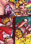 absurd_res bodily_fluids breath_of_the_wild comic cum cum_on_penis dialogue duo english_text erection frottage genital_fluids genitals heart_symbol hi_res humanoid humanoid_genitalia humanoid_penis hylian interspecies link male male/male marine nintendo nude penile penis prince_sidon sex text the_legend_of_zelda thigh_sex vonboche zora