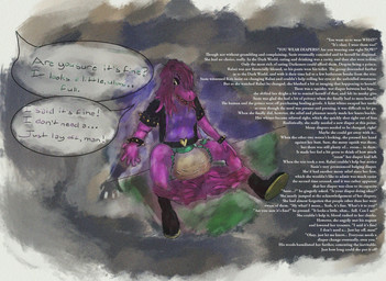 anthro bodily_fluids diaper feces female genital_fluids soiled_diaper soiling solo text unclean_diaper urine used_diaper wall_of_text wet_diaper lowpass deltarune undertale_(series) susie_(deltarune) scalie hi_res