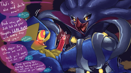 bodily_fluids duo forced genital_fluids genitals hypnosis male mind_control orgasm_denial penis precum shaking smile spread_legs spreading submissive submissive_male tentacles throbbing throbbing_penis trembling shoomka nintendo pokemon generation_6_pokemon greninja malamar pokemon_(species) hi_res