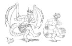 alternative_fashion anthro bow_tie charleston clothing dancing digitigrade duo female flapper flapper_dress gynomorph horn intersex suit wings boo3 mythology mackenzie_(lateinshowing) nimbus_(lateinshowing) ailurid dragon mammal mythological_creature mythological_scalie red_panda scalie 2025 monochrome sketch