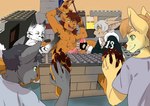 animal_genitalia anthro bdsm bondage bound canine_genitalia genitals group hairless handjob male male/male pawpads paws penile restraints rope rope_bondage sex smile tickle_torture tickling tickling_armpits wings wailoondrakon eugeniyburnt_(character) speedy_winchester canid canine canis domestic_cat felid feline felis fox hairless_cat mammal sphynx_(cat) wolf hi_res