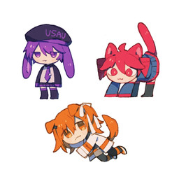 accessory ahoge armwear beret black_boots black_bottomwear black_clothing black_footwear black_hat black_headwear black_legwear black_pantyhose black_skirt black_sleeves blue_bottomwear blue_clothing blue_skirt blue_sleeves boots bottomwear chibi clothing collared_shirt detached_sleeves drill_curls expressionless female floppy_ears footwear group hair hair_accessory hair_between_eyes hair_ribbon hat headgear headwear jacket jitome legwear long_sleeves lop_ears machine medium_hair necktie one_side_up orange_eyes orange_hair pantyhose purple_body purple_eyes purple_necktie red_eyes red_hair ribbons shirt shoes skirt text text_on_clothing text_on_hat text_on_headwear topwear trio twin_drills very_short_hair white_clothing white_jacket white_ribbon white_shirt white_topwear kizuna_ne0 aivoice utau adachi_rei kasane_teto utane_uta animal_humanoid canid canid_humanoid canine canine_humanoid cat_humanoid dog_humanoid felid felid_humanoid feline feline_humanoid humanoid lagomorph lagomorph_humanoid leporid_humanoid mammal mammal_humanoid rabbit_humanoid robot robot_humanoid 1:1