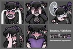 alternative_fashion emo emotes female solo sticker_pack claragonza3 vtuber demon humanoid imp digital_media_(artwork) multiple_images