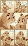 2017 anthro baby bonnie_hopps buckteeth canid canine carrying_another clothed clothing comic dialogue disney duo english_text female fox hi_res holding_character lagomorph leporid male mammal monochrome outside pacifier rabbit rockbottomfeeder speech_bubble sucking teeth text thumb_suck young young_anthro zootopia