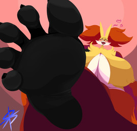 5_toes anthro big_breasts blush breasts claws feet female foot_fetish foot_focus foot_play heart_symbol huge_breasts humanoid_feet hyper hyper_breasts looking_at_viewer looking_down looking_down_at_viewer low-angle_view plantigrade soles solo toe_claws toes underfoot signified-blue nintendo pokemon delphox generation_6_pokemon pokemon_(species) hi_res