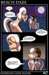 alex_carter anthro bathing beach canid canine colonel_klink comic dialogue duo english_text equid equine female femboy genitals hi_res horse male male/female mammal outside patreon public sam_grey seaside speech_bubble text url