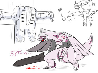 3_fingers 7_eyes christian_cross christian_symbol claws cross crucifix crucifixion fin fingers group long_tail long_wings multi_eye parody pink_body religion religious_symbol simple_background tail trio kkkkkkasgai christianity jewish_mythology mythology neon_genesis_evangelion nintendo pokemon arceus deity dragon generation_4_pokemon legendary_pokemon mythological_creature mythological_golem mythological_scalie palkia pokemon_(species) regigigas scalie 4:3 sketch