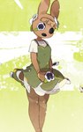 accessory brown_body clothing dress female flower flower_in_hair hair hair_accessory holding_flower holding_object open_mouth plant simple_background solo standing yellow_background idkuroi animal_crossing nintendo coco_(animal_crossing) gyroid lagomorph leporid mammal rabbit 2021 hi_res