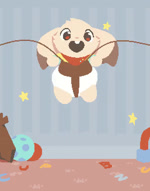 ambiguous_gender animated anthro baby_bouncer chestersmells clean_diaper clothed clothing diaper digital_media_(artwork) fur lagomorph leporid mammal no_sound open_mouth pixel_(artwork) pixel_animation rabbit short_playtime smile solo wearing_diaper webm young