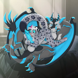 anthro balls bed big_penis blue_penis butt claws duo erection fur furniture genitals hair holding_another's_penis holding_penis horn inside knot knotted_penis licking licking_lips looking_at_another looking_at_genitalia looking_at_penis lying lying_on_another male male/male markings membrane_(anatomy) membranous_wings nude on_back on_bed on_bottom on_top oral pawpads penile penis penis_lick pink_pawpads raised_tail sex short_hair smile spots spotted_body spotted_fur spotted_markings tail teeth tongue tongue_out wings kwik_(artist) mythology kessler dragon felid furred_dragon furred_scalie mammal mythological_creature mythological_scalie pantherine scalie snow_leopard 1:1 2024 colored digital_drawing_(artwork) digital_media_(artwork) hi_res shaded