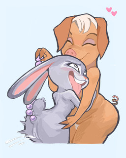 anal_beads anthro anus blush bodily_fluids butt duo ejaculation eyes_closed female female/female female_anthro genital_fluids genitals grey_body looking_pleasured nude nude_anthro nude_female open_mouth orgasm orgasm_face pull_out sex_toy smile standing tail vaginal_fluids vaginal_squirting vulva poivre_moulu disney zootopia judy_hopps mayor_swinton domestic_pig european_rabbit lagomorph leporid mammal oryctolagus rabbit suid suine sus_(pig) 2026 4:5 hi_res