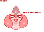 bodily_fluids drooling female feral heart_symbol letter letters looking_at_viewer markings saliva simple_background solo text tongue tongue_out white_background matchesyashi nintendo pokemon floatzel generation_4_pokemon pokemon_(species) 2020 headshot_portrait portrait translated female_(lore)