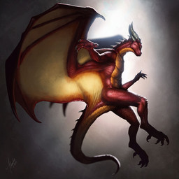 anthro claws finger_claws grey_claws grey_horn horn male mouth_closed neck_spikes red_body red_scales scales side_view simple_background solo spiked_tail spikes spikes_(anatomy) spread_wings tail toe_claws wings yellow_body yellow_wings khyaber mythology dragon mythological_creature mythological_scalie scalie 1:1 2015 dated full-length_portrait hi_res portrait signature