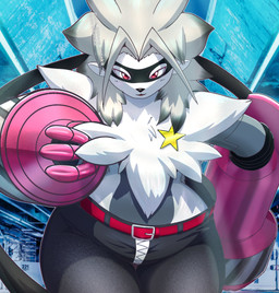 anthro belly belt belt_buckle black_bottomwear black_clothing black_pants bottomwear buckle chest_tuft clothing cybernetic_arm cybernetic_limb cybernetics detailed_background facial_markings female front_view fur grey_body grey_fur hair head_markings looking_at_viewer machine markings mask mask_(marking) pants photo_background red_eyes sitting slightly_chubby slightly_chubby_anthro slightly_chubby_female solo star_(shape) thick_thighs tuft white_body white_fur white_hair wide_hips zipper ebino_senaka bandai_namco digimon digimon_beatbreak cyborg digimon_(species) wolvermon 2025 hi_res photography_(artwork) portrait three-quarter_portrait
