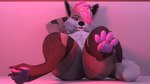 anthro biped blep claws digitigrade fangs feet foot_focus fur hair hand_behind_head looking_at_viewer male paws simple_background sitting smile solo teeth tongue tongue_out skarrfox_(artist) skarrfox canid canine fox mammal rexouium 16:9 3d_(artwork) blender_(artwork) digital_media_(artwork) shaded soft_shading widescreen