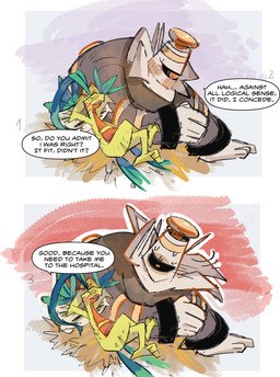 after_sex afterglow anthro bodily_fluids dialogue duo eyes_closed hands_behind_head lying male male/male on_back on_front open_mouth proud scratches size_difference speech_bubble sweat sweatdrop text worried scribzag nintendo pokemon pokemon_mystery_dungeon spike_chunsoft dusknoir_(eotds) grovyle_the_thief dusknoir generation_3_pokemon generation_4_pokemon grovyle pokemon_(species) 2025 absurd_res comic digital_media_(artwork) english_text hi_res